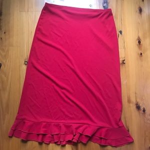 XOXO Beautiful long red skirt with ruffles